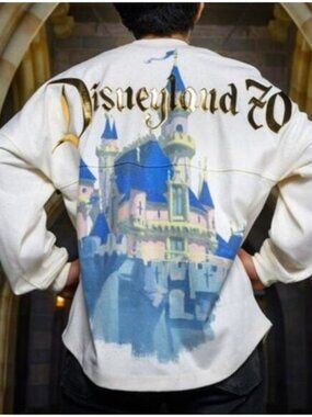Disney Disneyland 70th Spirit Jersey Cream with Gold Glitter and Castle